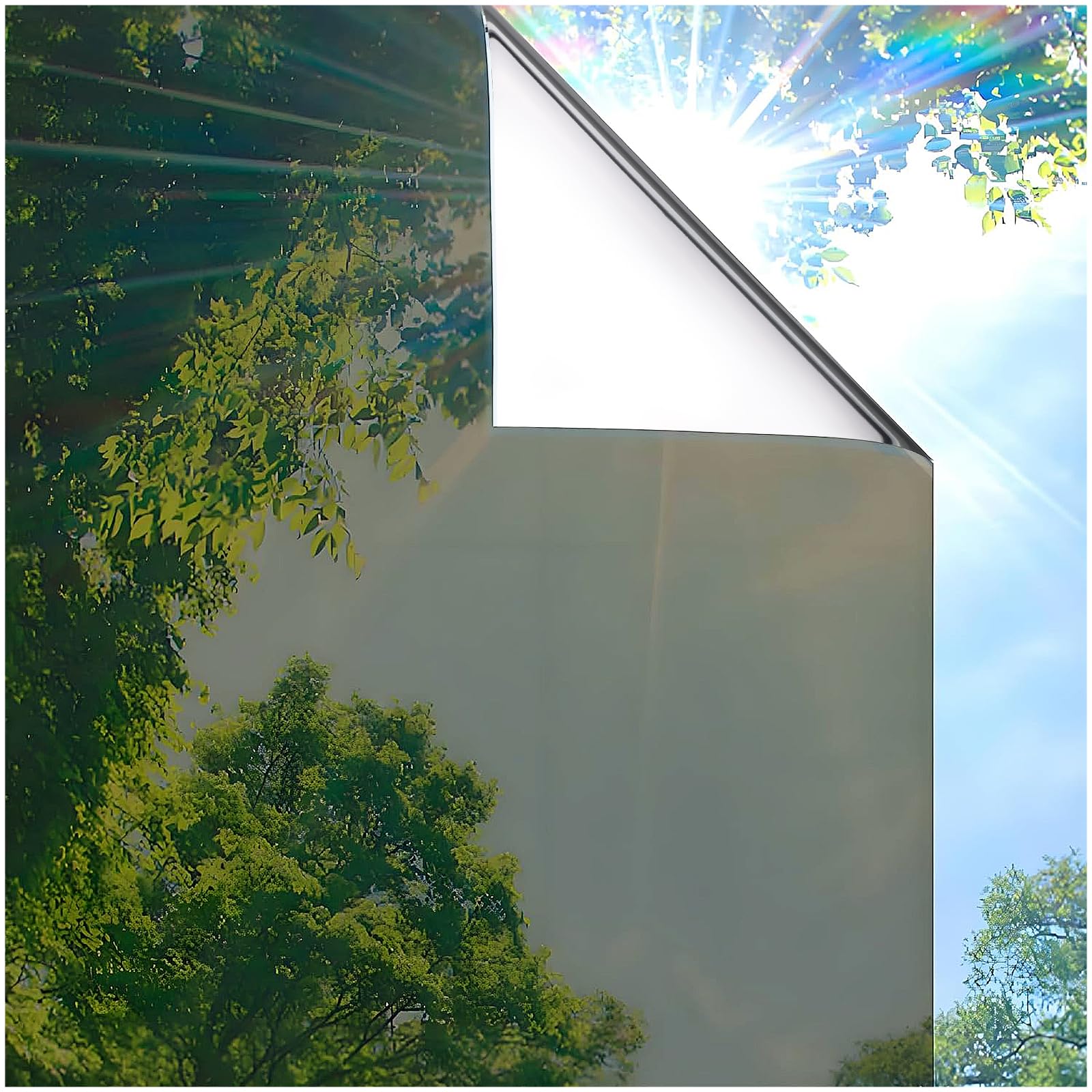 Coavas One Way Privacy Window Film Heat &amp; Glare Control, 17.5"x118" Brown