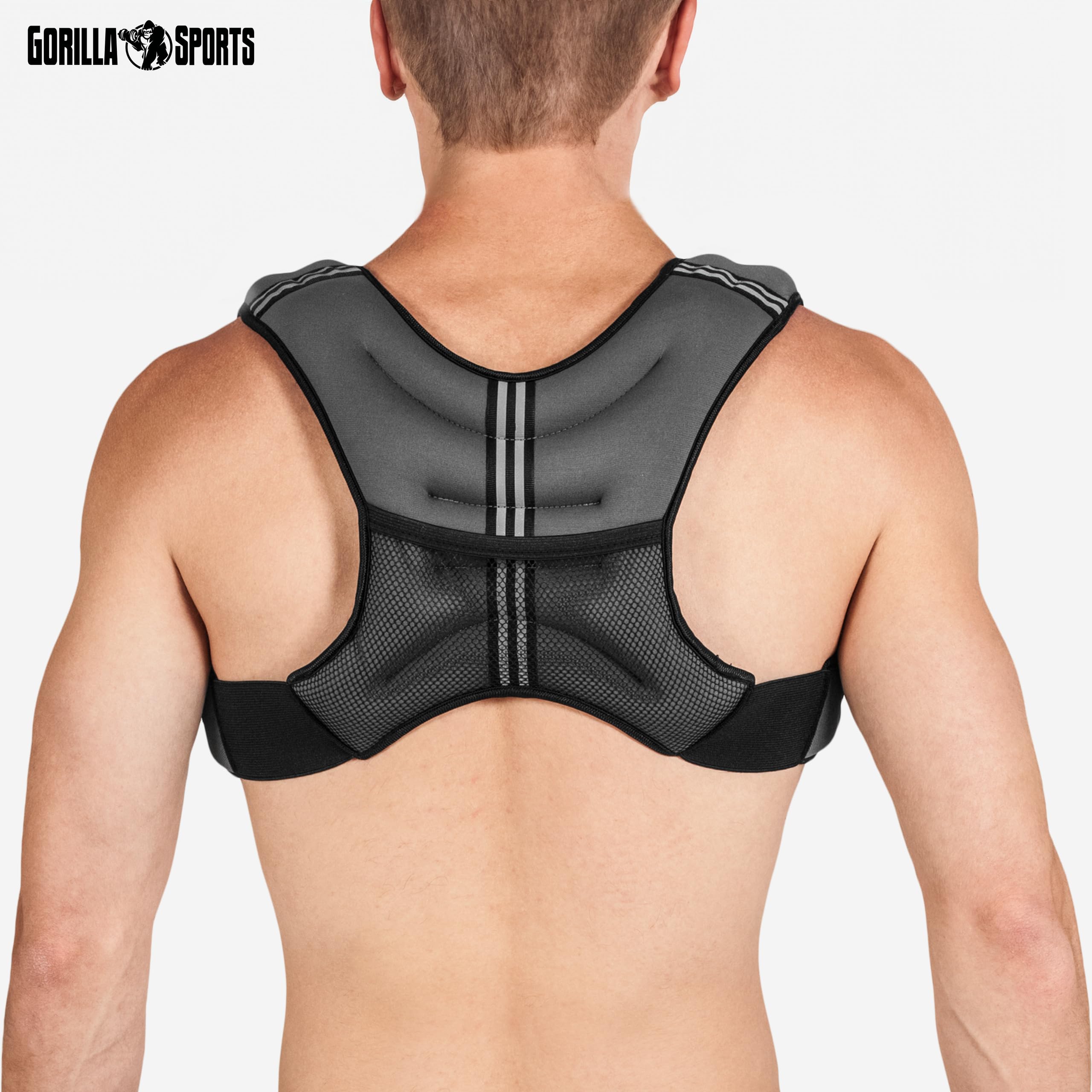 Gilet Lesté APEXUP Noir – Taille Unique, Pour Course Et Entraînement, Sangle Réfléchissante