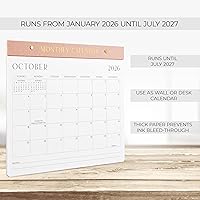Vista 6 de Aesthetic 2026-2027 Desk Calendar - Runs From January 2026 Until July 2027 - Minimalistic Office Desktop/Wall Calendar 14.5"x11.5" for Easy