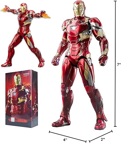 Miniatura 6 de MK46Ironman - Figuras de acción de 7 pulgadas, juguetes coleccionables movibles, pintura de metal completo con muchos accesorios, modelo Stark