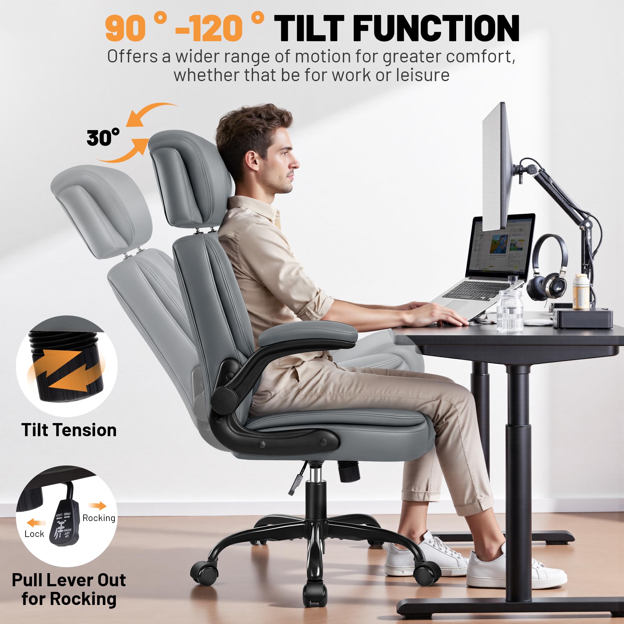 Amazon.com: BestGlory Ergonomic Office Chair, PU Leather Executive