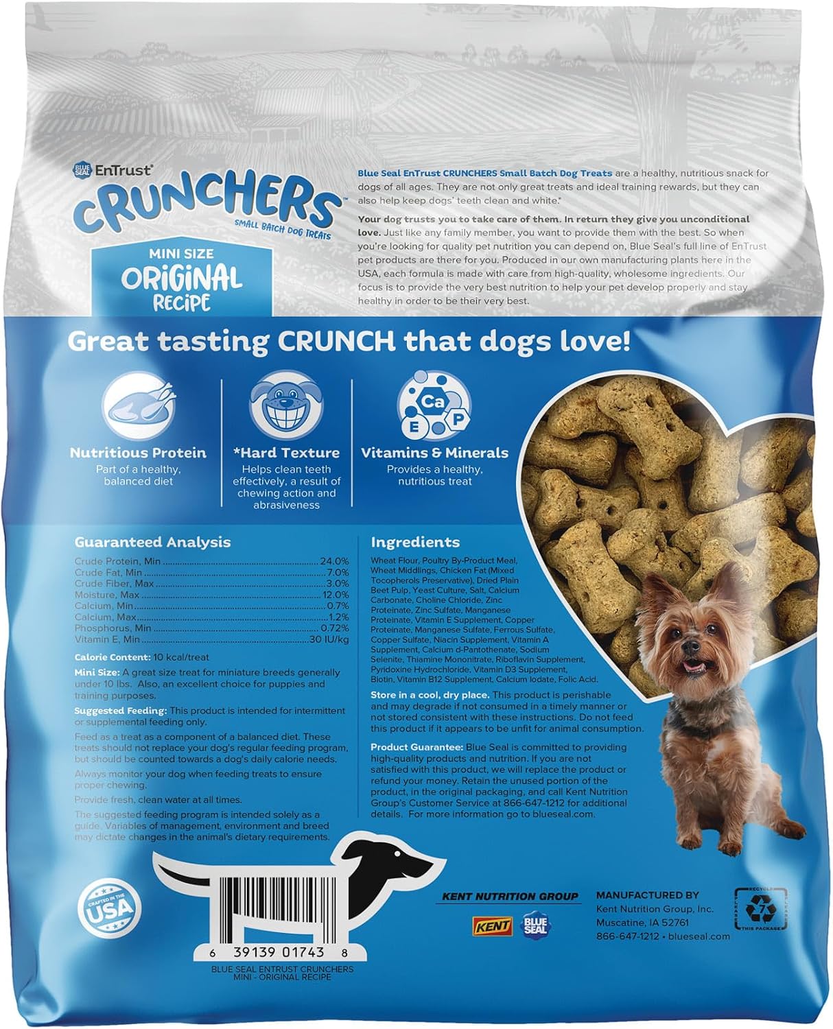 Blue Seal Kent Entrust Crunchers - Mini Dog Treats, Original Recipe - Crunchy Oven Baked Biscuits with Premium Ingredients, Healthy Snack, Ideal for Training - Made in USA, 2-Pound Bag image 2