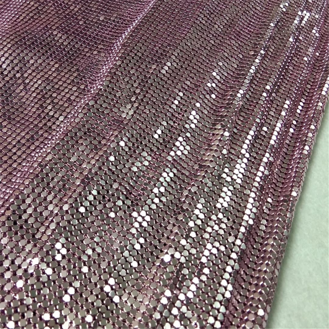 Tissu a metalliques multicolores rose pour decoration de fete et decolletes