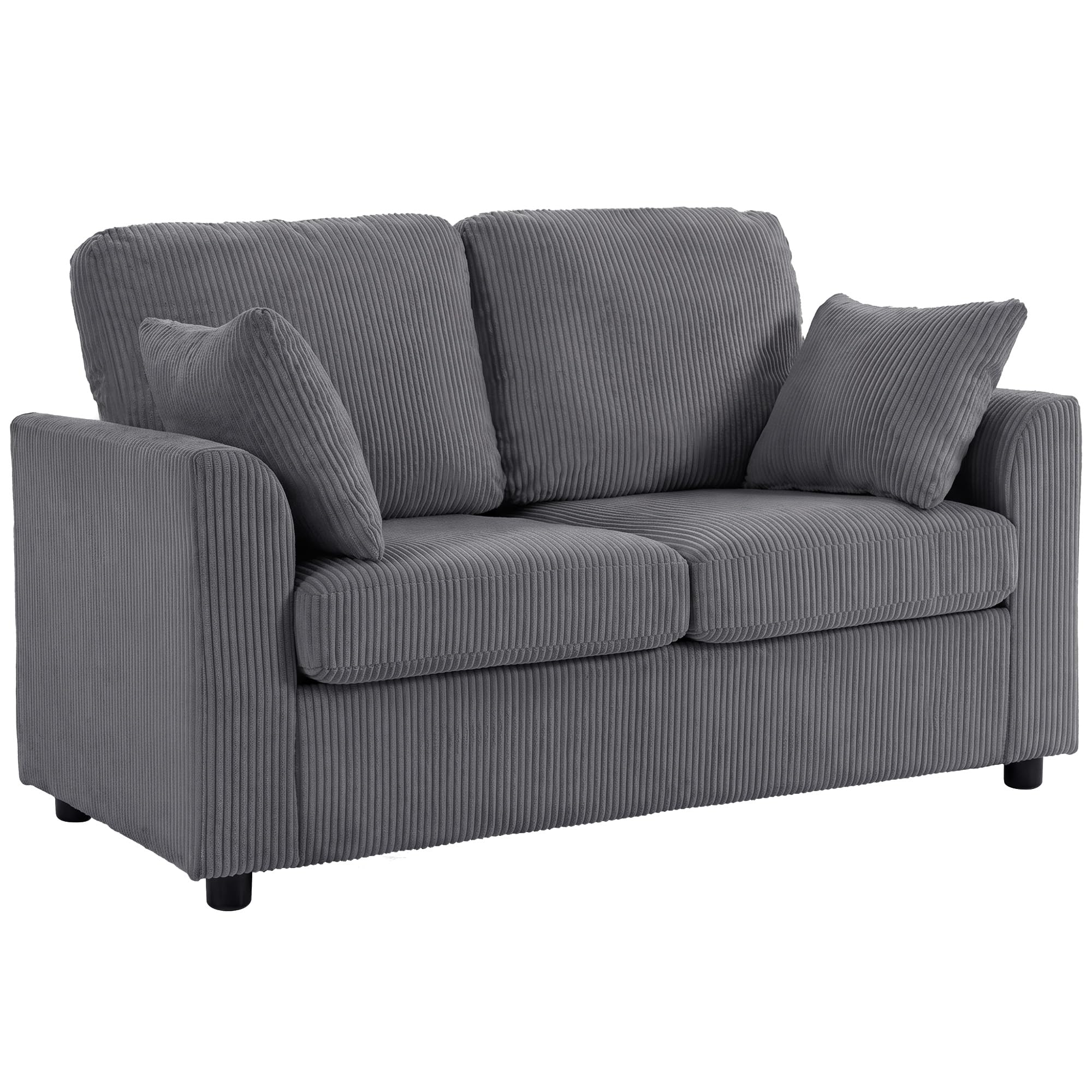 HOMCOM 2 Seater Sofa, Loveseat Sofa Settee for Small Space, Grey
