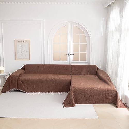 Miniatura 4 de MYSKY HOME Fundas para sofá, fundas lavables para sofá modular, funda de 3 cojines, protector de muebles con borlas para niños, perros y mascotas,