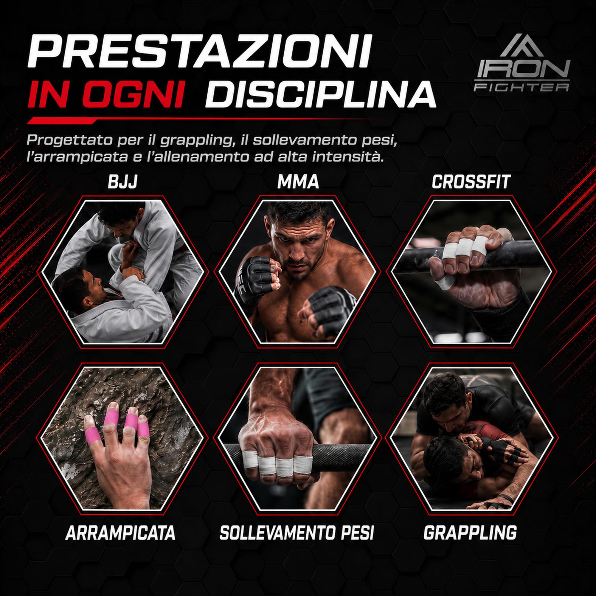 Tape Sportivo Dito 13,7m - BJJ Brazilian Jiu Jitsu - Arrampicata - Grappling - Judo - Pallavolo - Culturismo - Taping Nastro Sportivo per Dita