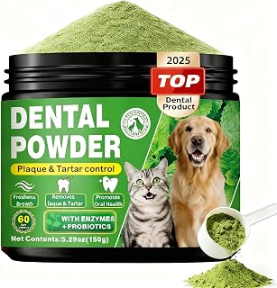Dog Dental Powder – Helps Clean Teeth & Reduce Tartar, Fresh Breath Support, Natural Dental Care for Dogs, Easy to Use, 60-Day Supply