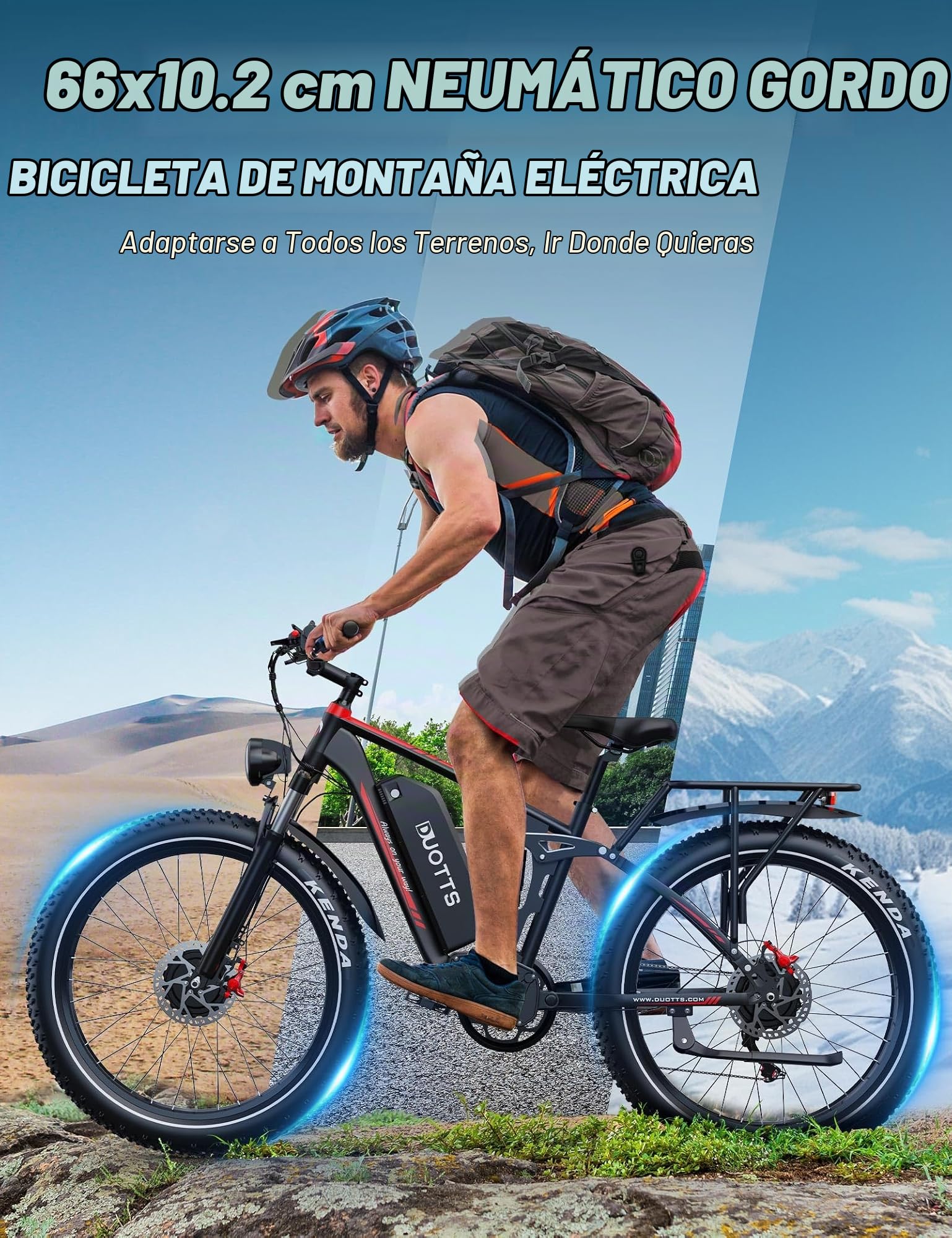 S26 Bicicleta Eléctrica de Montaña Incluye Doble Motor 250W, Bici Eléctrica Fat 26x4 con Batería 48V 20Ah,Autonomía 120KM, Frenos Hidráulicos & App Bluetooth,Ideal para Aventuras Off-Road