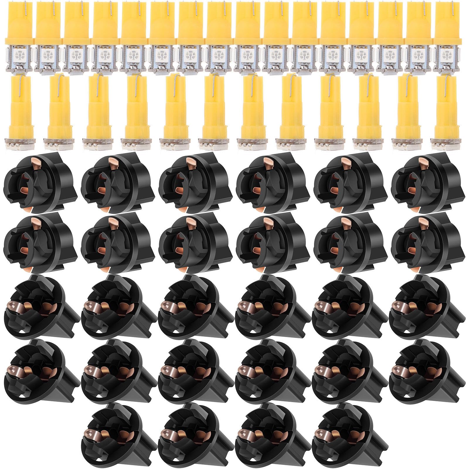 LBRST 16 x T10 5-5050-SMD Yellow Instrument Lights 16 x T10 168 Twist Lock Socket 12 x T5 1-5050-SMD Yellow 74 73 2721 Instrument Lights 12 x T5 74 73 2721 Twist Lock Socket