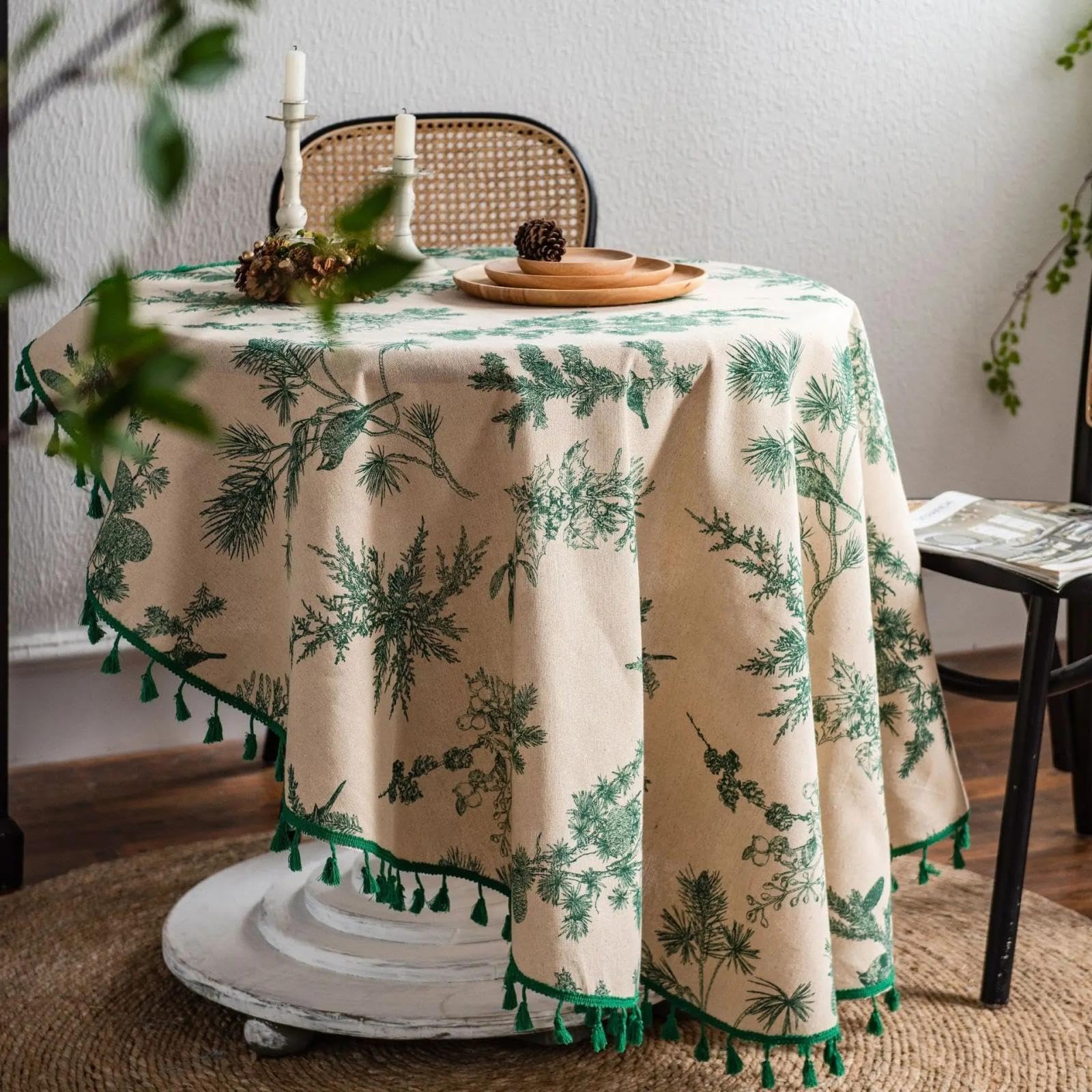 Nappe ronde en tissu pour table de salle à manger et cuisine