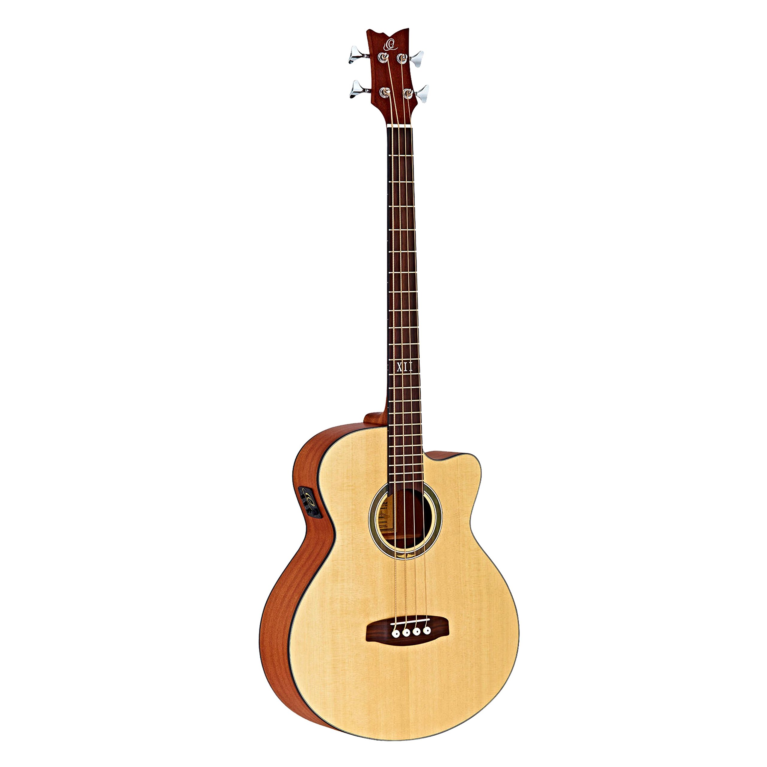 Ortega D538-4 4-Saiter Akustik Bass Deep Series Gitarre mit Preamp/Pickup, natur, jumbo