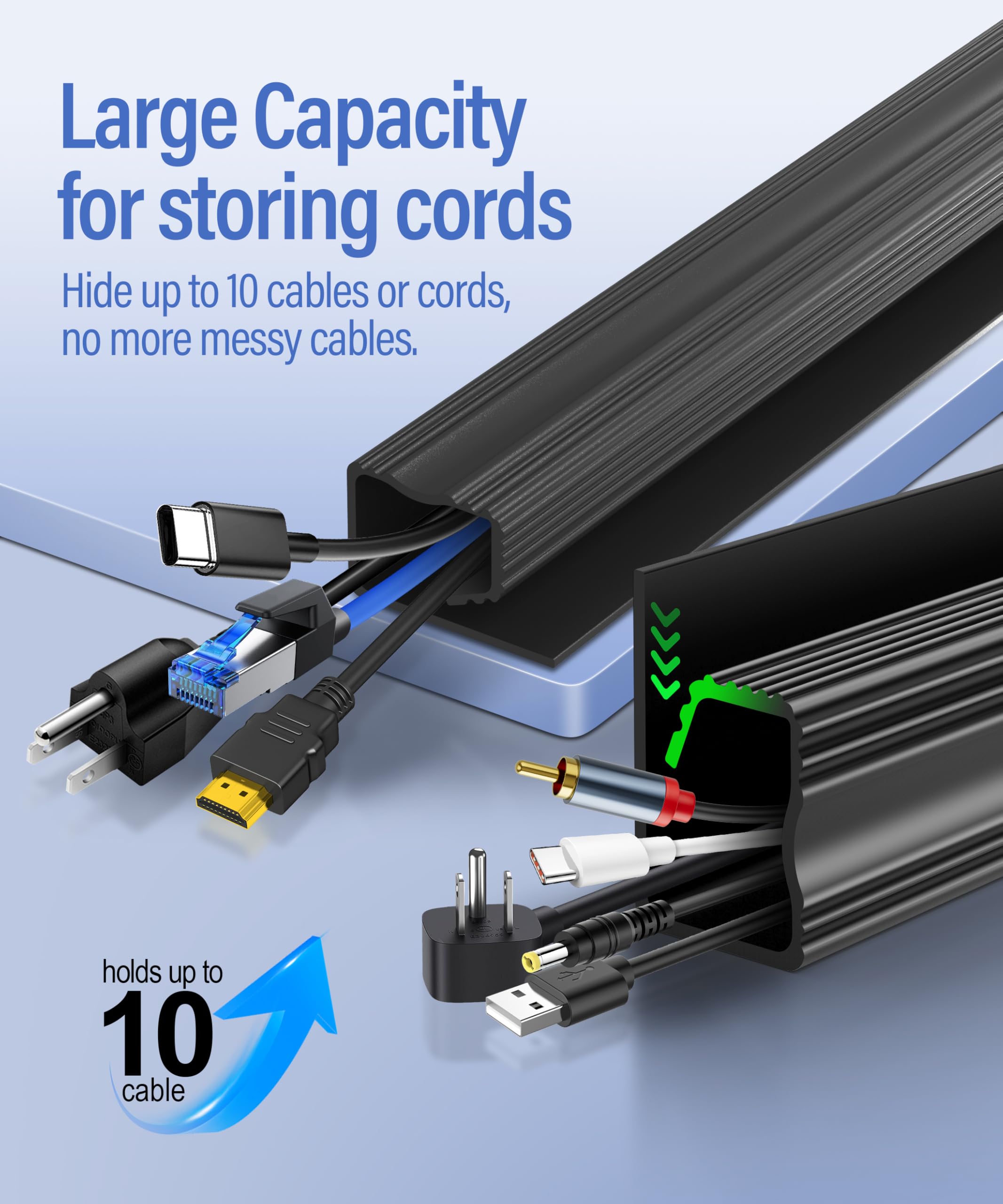 Kit de gestión de cables para debajo del escritorio (negro)