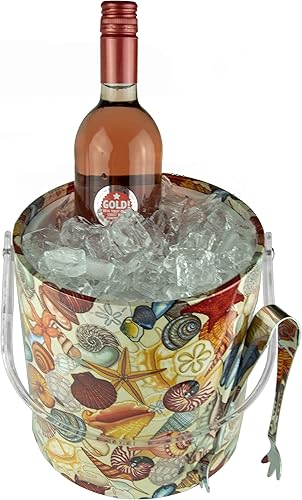 Miniatura 5 de Hecho a mano en Estados Unidos, cubo de hielo aislado de doble pared de 3 cuartos de galón con pinzas para hielo (colección náutica)