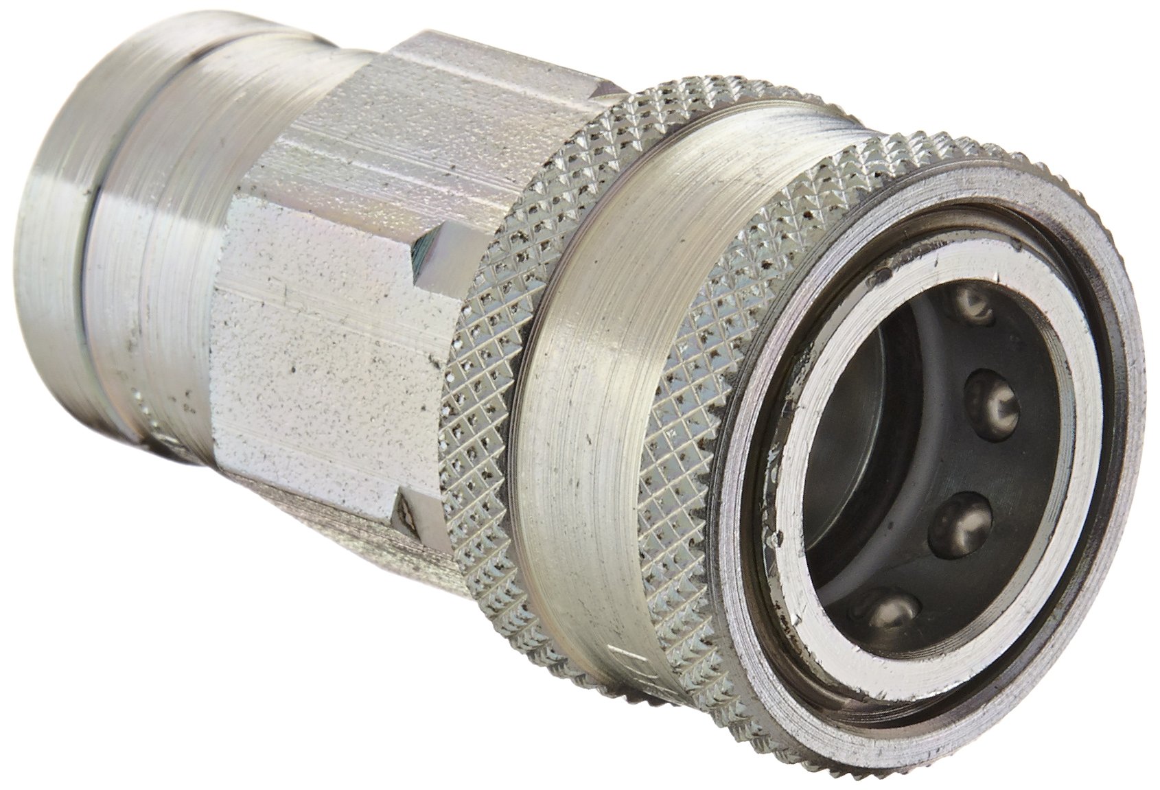 DixonValve 3KF3 Steel ISO-A Interchange Hydraulic Fitting, Coupler, 3/8" Coupling x 3/8" - 18 NPTF Female Thread