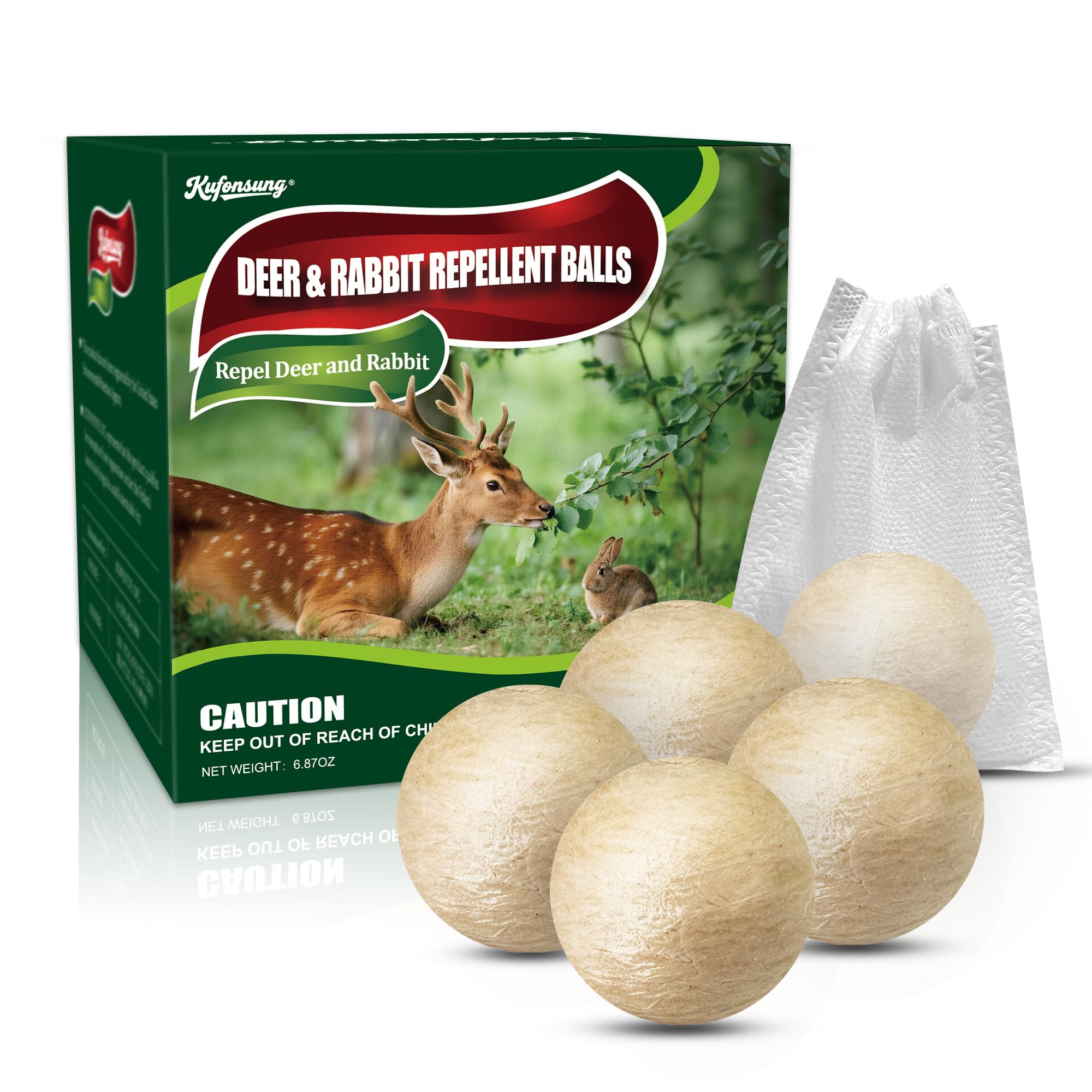 Photo 1 of 12 Pack Deer & Rabbit Repellent Balls-Deer Repellent, Rabbit Repellent Outdoor,Animal Deterrent for Garden, Yard, Trees & Plants-Long-Lasting 30-60 Days-Safe for Pets, Kids, Flowers & Vegetables