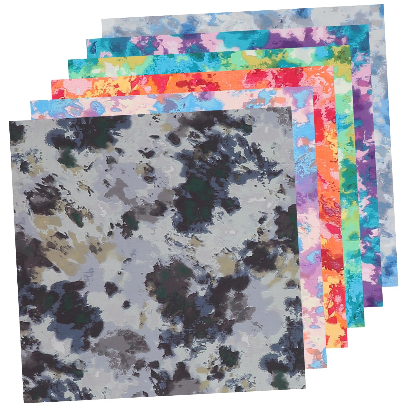 VILLCASE 18 Blätter Batik-Patchwork mit Farbverlauf vorgeschnitten DIY-Bastelmaterial Batik-Stoffquadrate bastelzeug handwerkskunst festliches dekoratives Patchwork DIY liefert Baumwolle