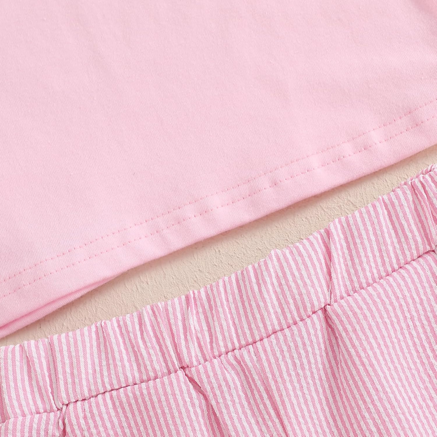 SAYOO Toddler Baby Girl Short Outfit Bow Embroidery Short Sleeve Cotton T-Shirt Gingham Plaid Shorts 2Pcs Summer Clothes - Image 6