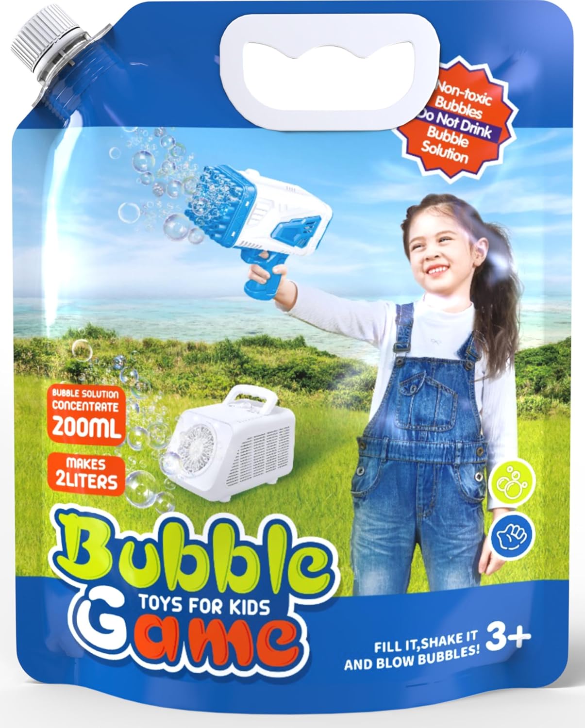 Blubbel Płyn do baniek mydlanych, 2 l, koncentrat do pistoletu do baniek mydlanych, baniek mydlanych, pistoletów do baniek mydlanych, pistoletu na baniek mydlanych, na wesele