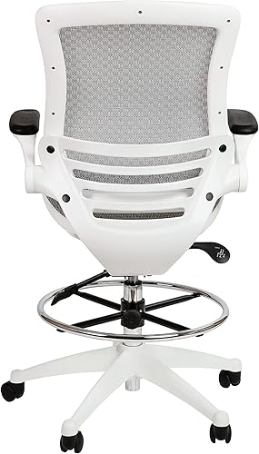 Miniatura 15 de Flash Furniture Waylon - Silla de oficina giratoria de respaldo medio con anillo ajustable para el pie y altura del asiento, silla ergonómica de