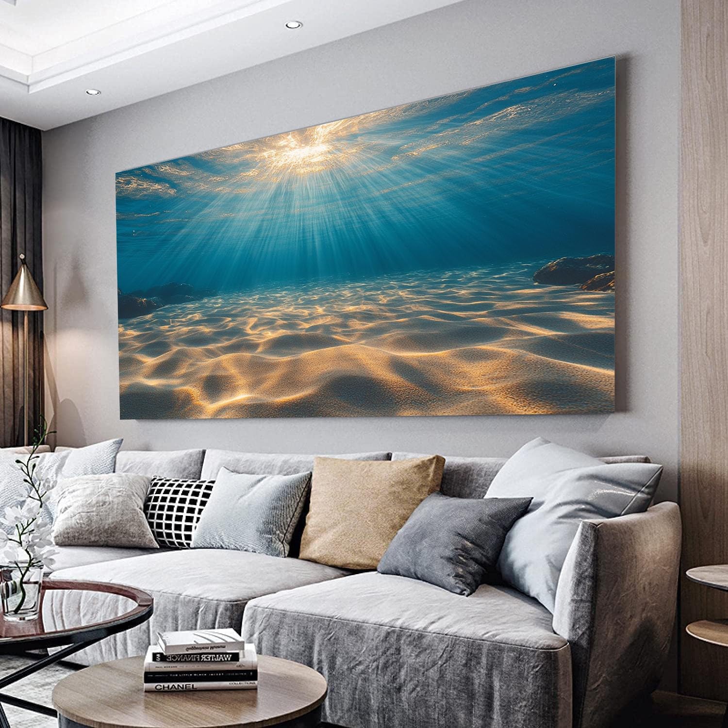 MKBKLI Large Canvas Wall Art 80x160cm Ocean beach Canvas Print Picture Artwork for Home Decor - Living Room, Bedroom, Kitchen Wall Art Decoration