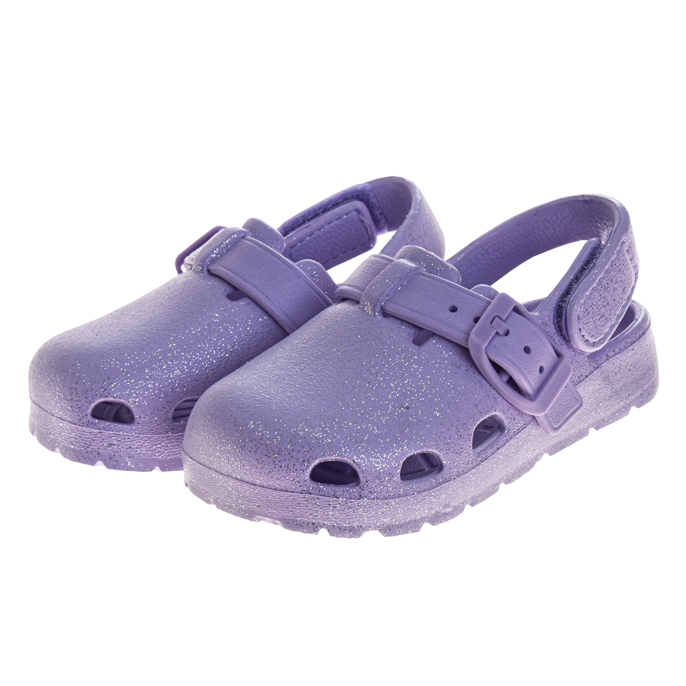 (8T) Josmo Kids Soft Glitter Clogs Girls Slides Slippers Indoor Outdoor Summer Beach Pool Sandals (Size 5-10 Toddler)