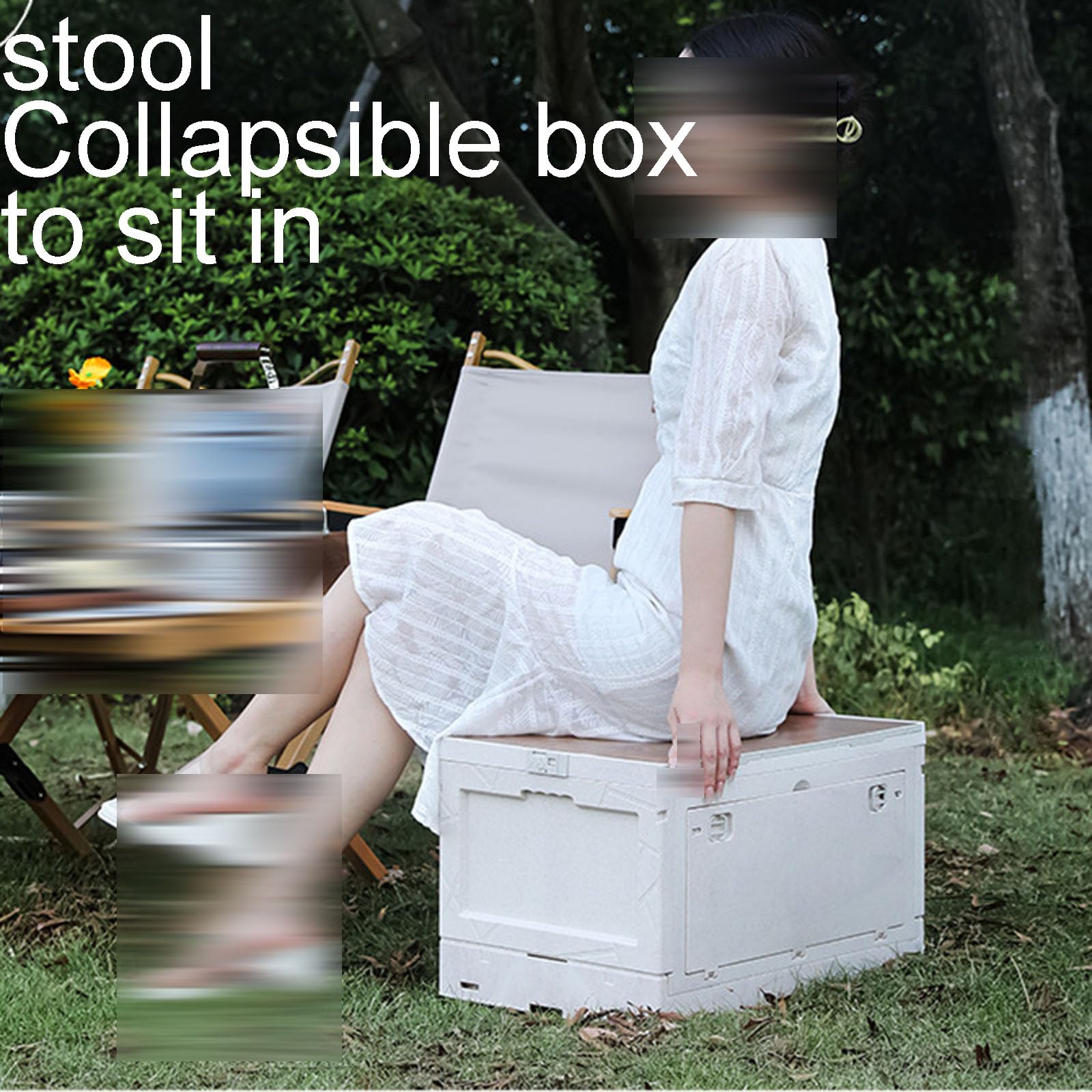 Auto portaoggetti con ruote pieghevoli, capacità 50 l, design a tre aperture per un facile accesso, ideale per campeggio, shopping, giardino e esigenze di trasporto