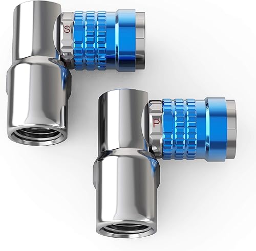 JACO Lightning Serie L3 - Portabrocas de aire para neumáticos de bicicleta Presta & Schrader - 1/4 pulgadas F-NPT (flujo abierto) (paquete de 2)