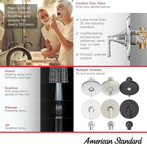 Miniatura 3 de American Standard TU061508.295 - Kit de molduras para bañera y ducha, 1.8 GPM, níquel cepillado