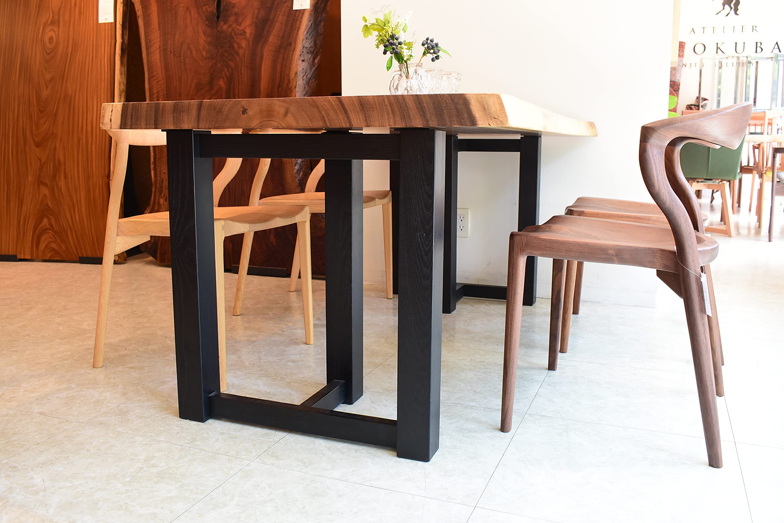 Amazon｜アトリエ木馬 一枚板テーブル用脚 ダイニングテーブル 2脚  