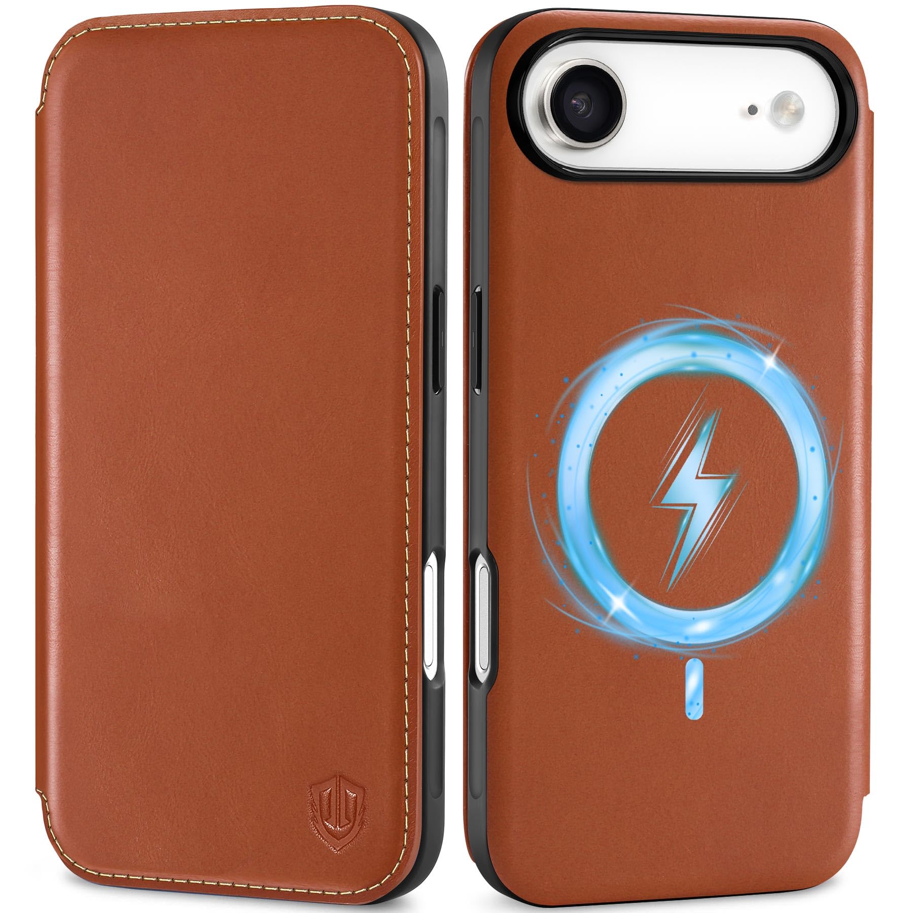 Coque cuir véritable iPhone Air étui luxe Shieldon premium marron - 7
