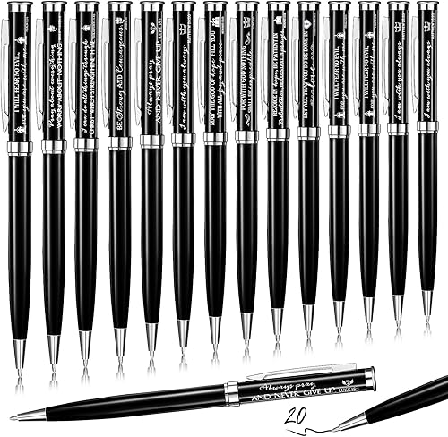 Miniatura 1 de Fumete 20 bolígrafos religiosos inspiradores con versículos de la Biblia, bolígrafos de escritura cristiana con citas grabadas, regalo de