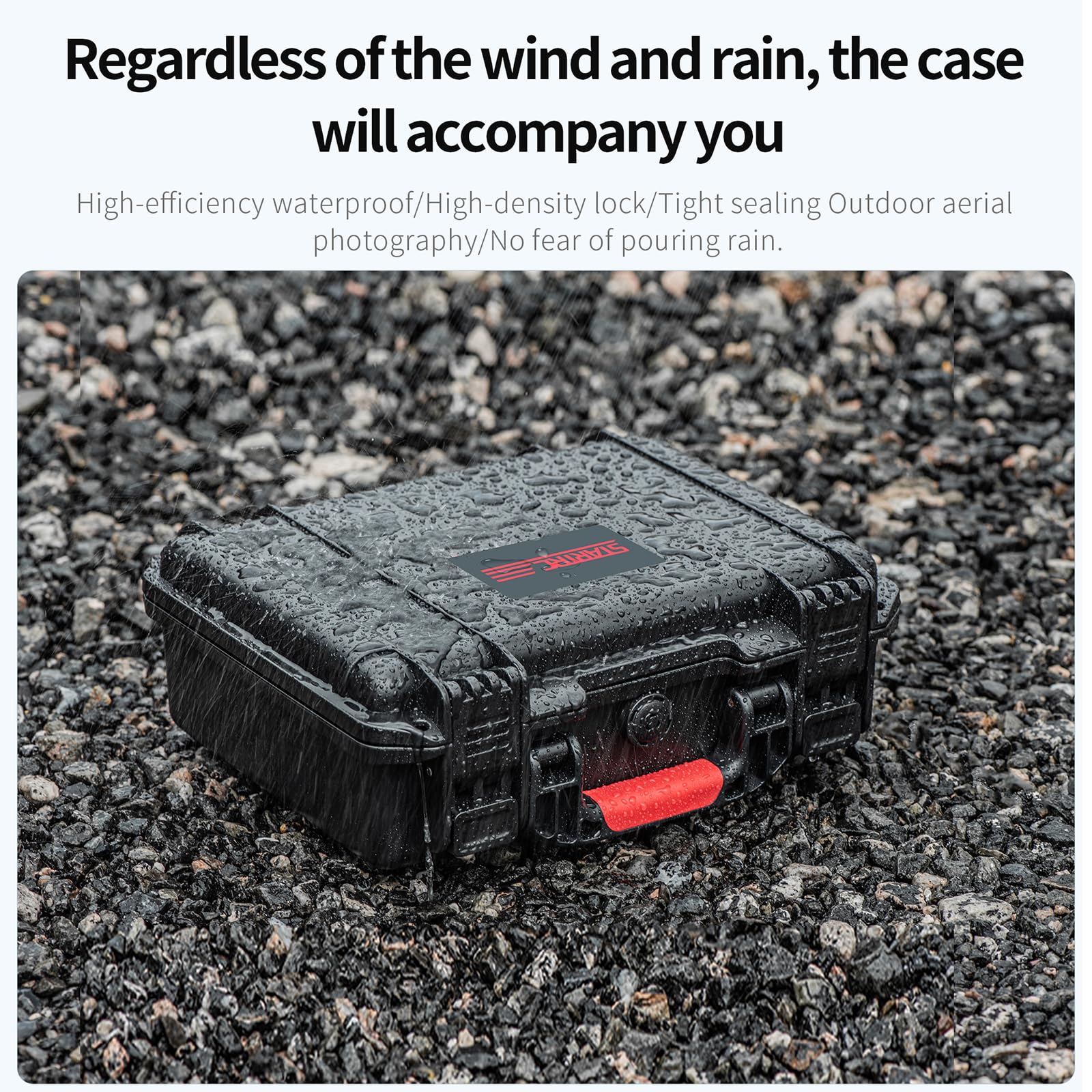 Scatola portaoggetti portatile per fotocamera sportiva, IP6, custodia rigida antiurto con maniglia per il trasporto, 285 x 228 x 100 mm, per gli appassionati di sport