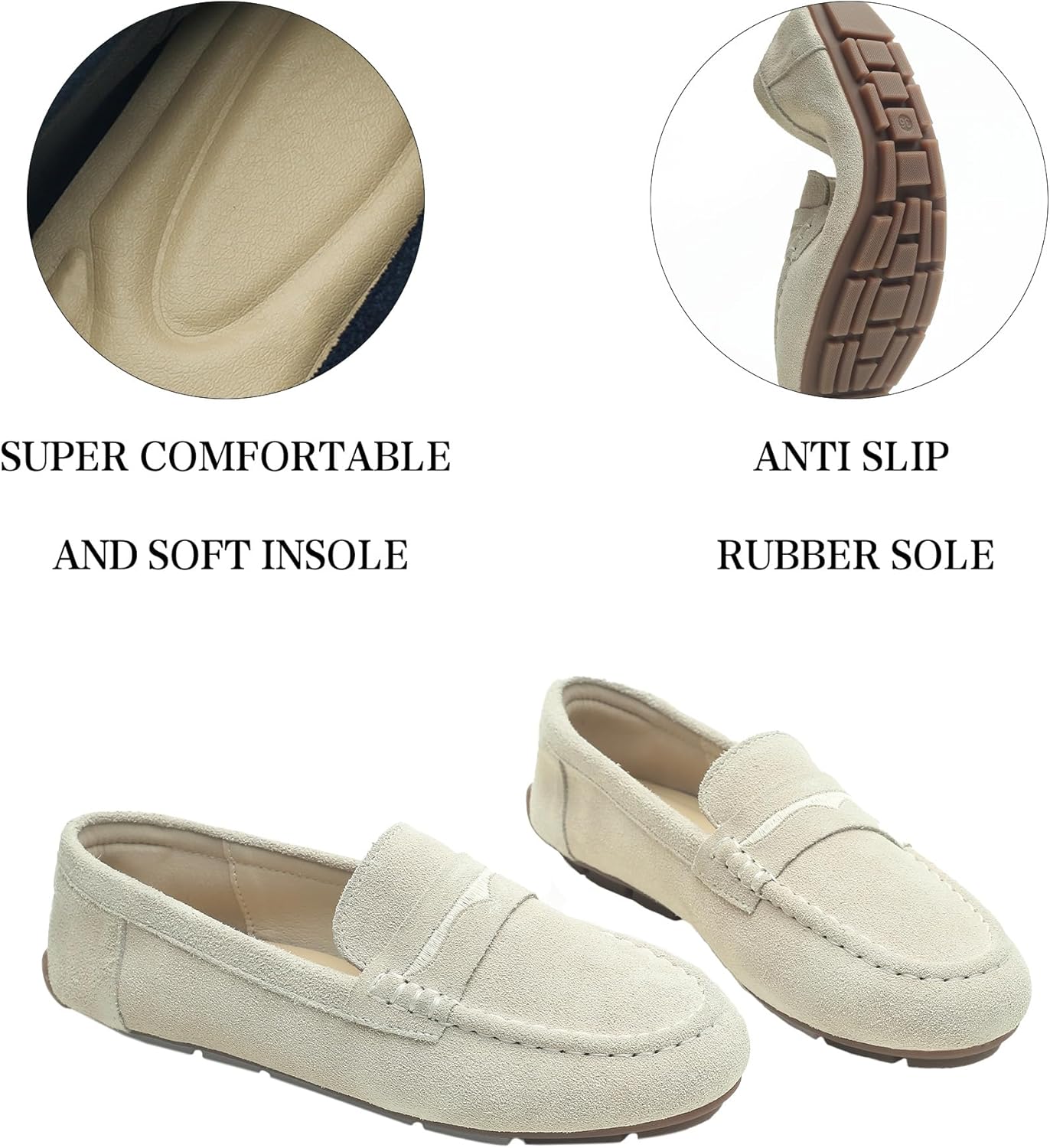 Women's Suede Leather Driving Loafers Comfortable and Elegant Mocasin Shoes Penny Shoes - Image 6