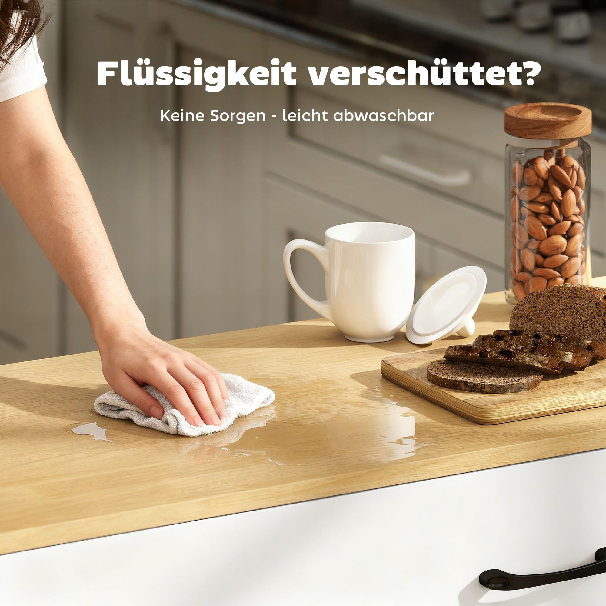 HOMCOM Kücheninsel Küchenwagen auf Rollen mit 2 Schubladen, 2 Soft-Close-Türe, ausklappbare Arbeitsfläche, Servierwagen mit Gewürzregal, Handtuchhalter, verstellbaren Regalen 115x40(70) x89 cm Weiß