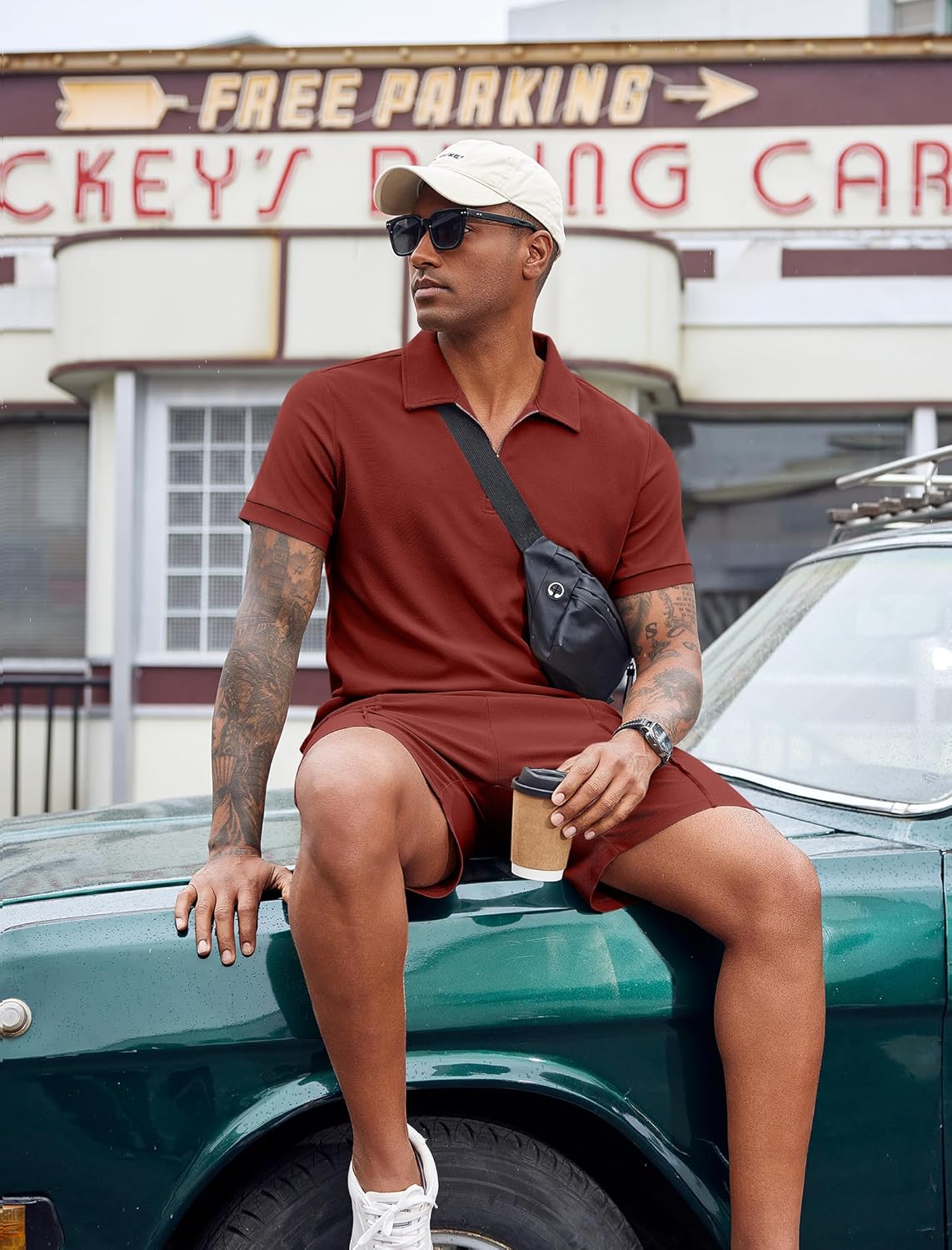 COOFANDY Men's Polo Shirt and Shorts Set 2 Piece Outfits Fashion Summer Casual Tracksuits - Image 5