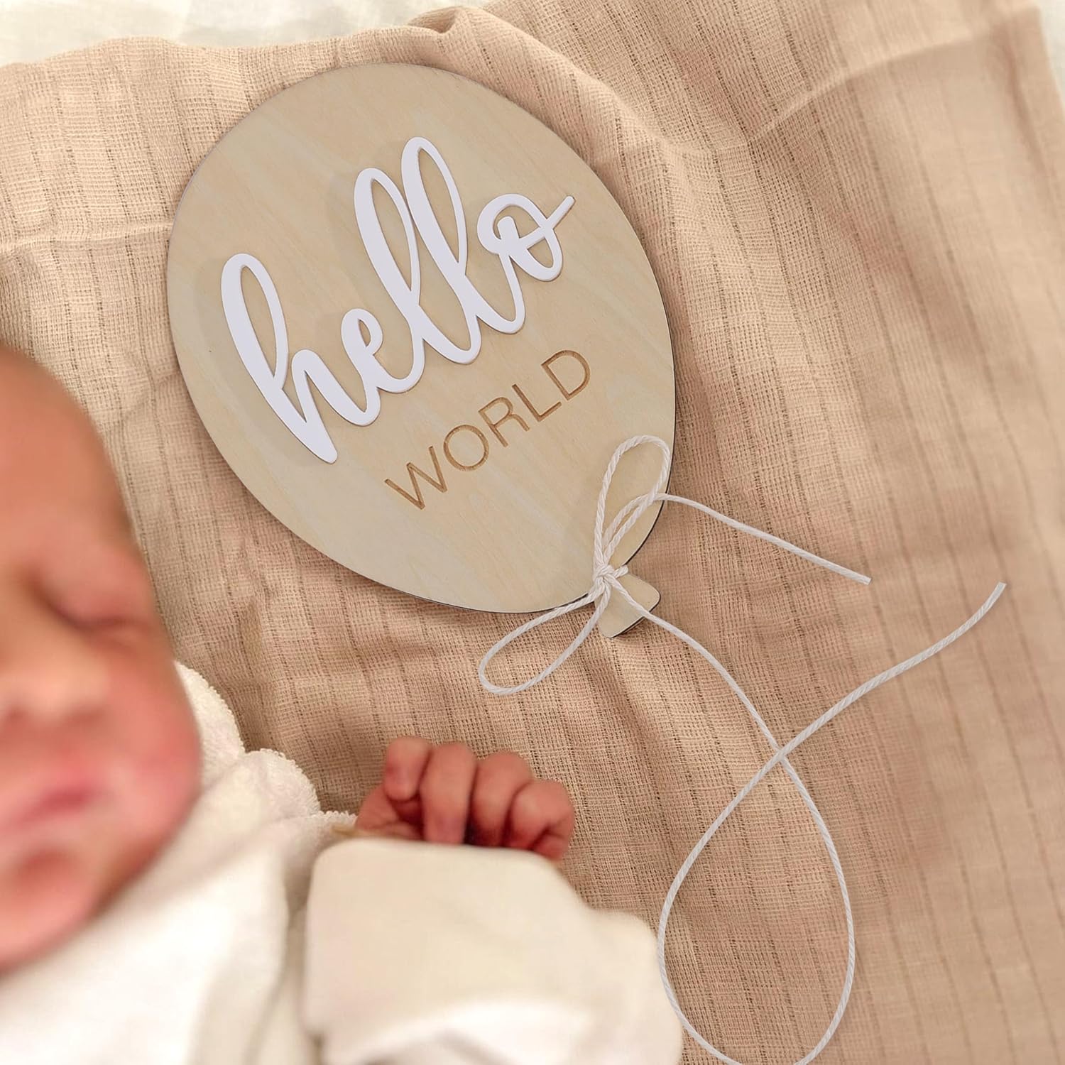 Balloon First Year Milestone Wooden Board - Newborn Monthly Growth Announcement Sign,Monthly Milestone Card Photo Props,1 to 12 Months Balloon Shape Cards,One Year Growth Record Board thumbnail
