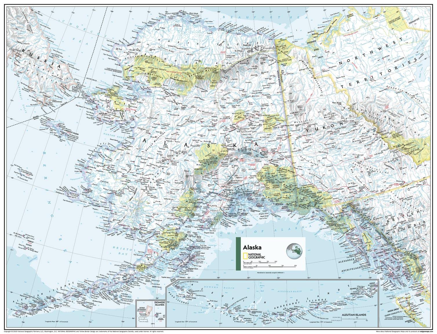 National Geographic Maps: Alaska Wall Map - 80 x 61 cm - Front Lamination