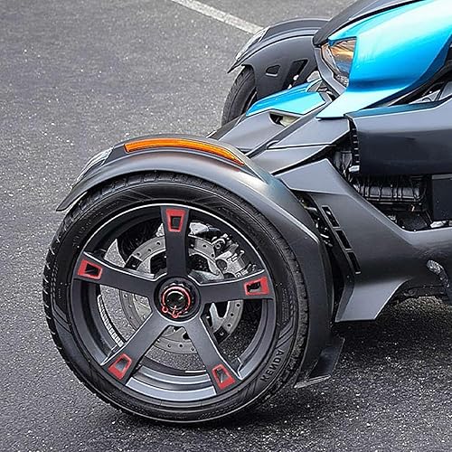 Miniatura 2 de Juego de 16 tapas de cubo de rueda para Ryker, tapas centrales de neumáticos color rojo adrenalina, compatibles con todos los modelos de Can-Am