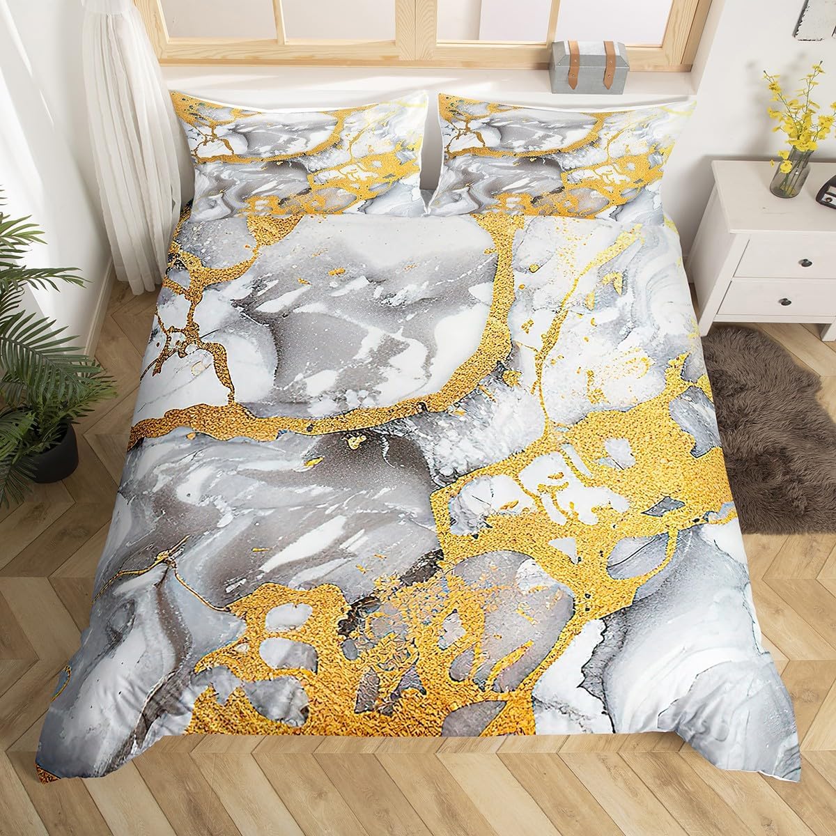 Feelyou Retro Watercolor Artwork Design Duvet Cover Queen