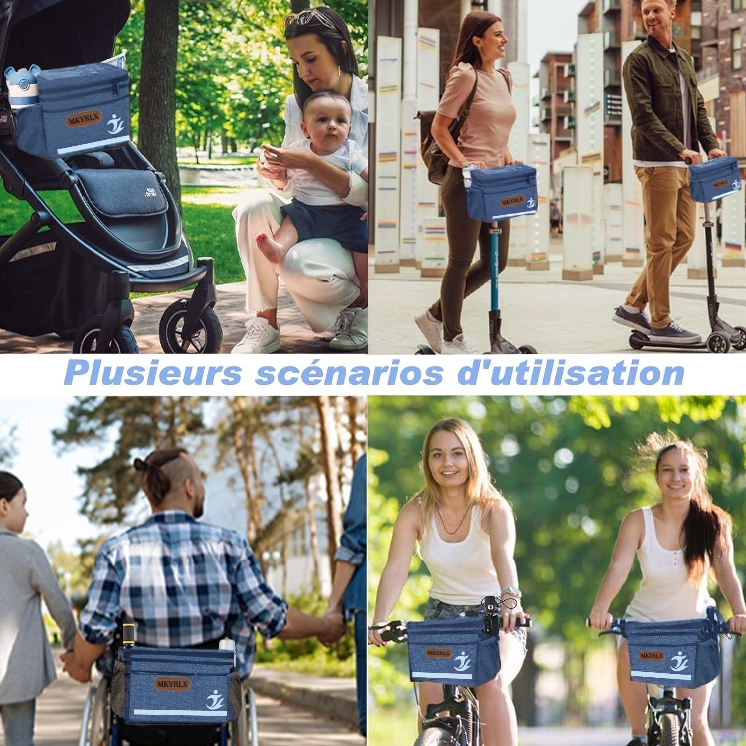 Sacoche de guidon vélo, 5L sac isotherme, sac à lunch, sac isotherme, sacoche de vélo avant, panier de vélo, support pour téléphone portable étanche, sacoche de guidon avec écran tactile et