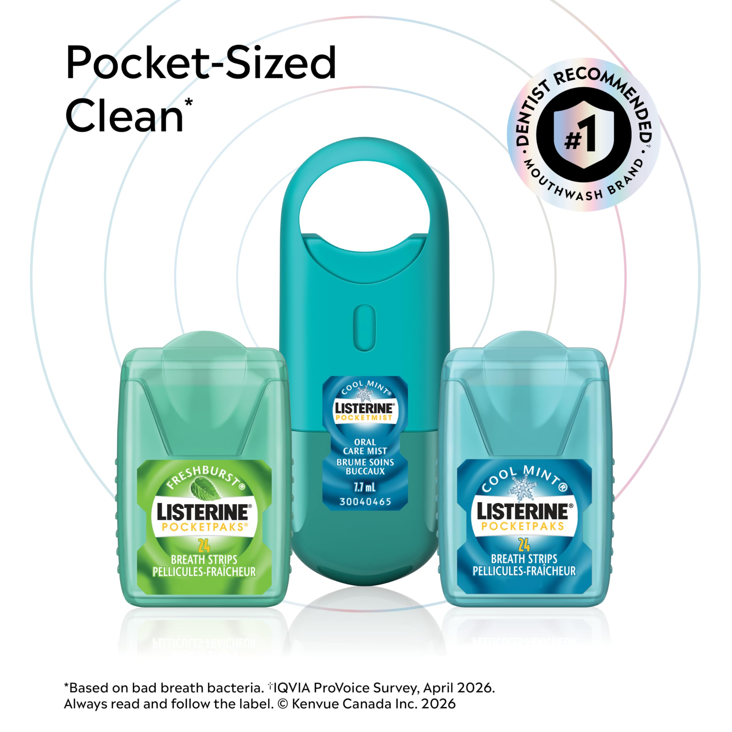 Listerine Freshburst Pocketpaks Breath Strips, zestaw 24 pasków, 3 szt