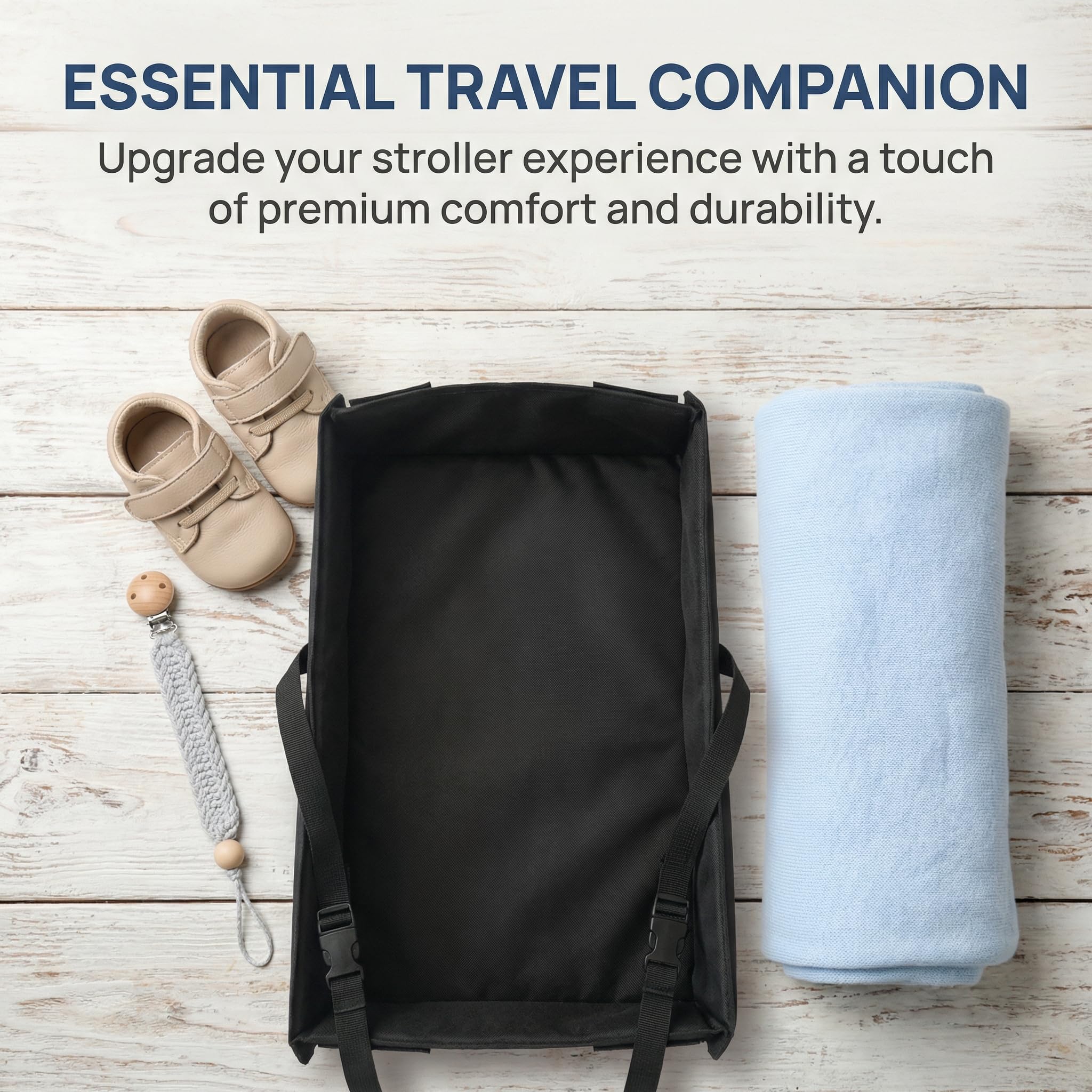 Universal Kinderwagen Fußstütze Verlängerung 50x30 cm - Ergonomische Beinstütze für Kinderwagen mit Armlehnen - Einfach Montiert in 30 Sekunden - Maximierter Komfort für Babys bis 15 kg