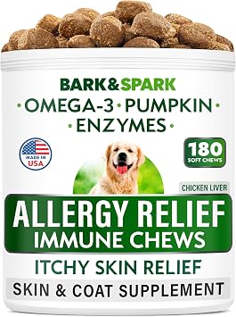 Dog Allergy Relief Chews - Skin Health & Anti-Itch Supplement with Omega-3