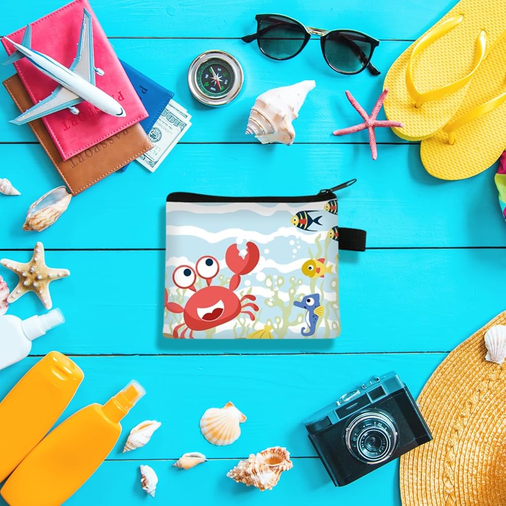 Fubuuf 6 Mini Münzbörsen - Meeres Tier Motive Für Damen & Kinder