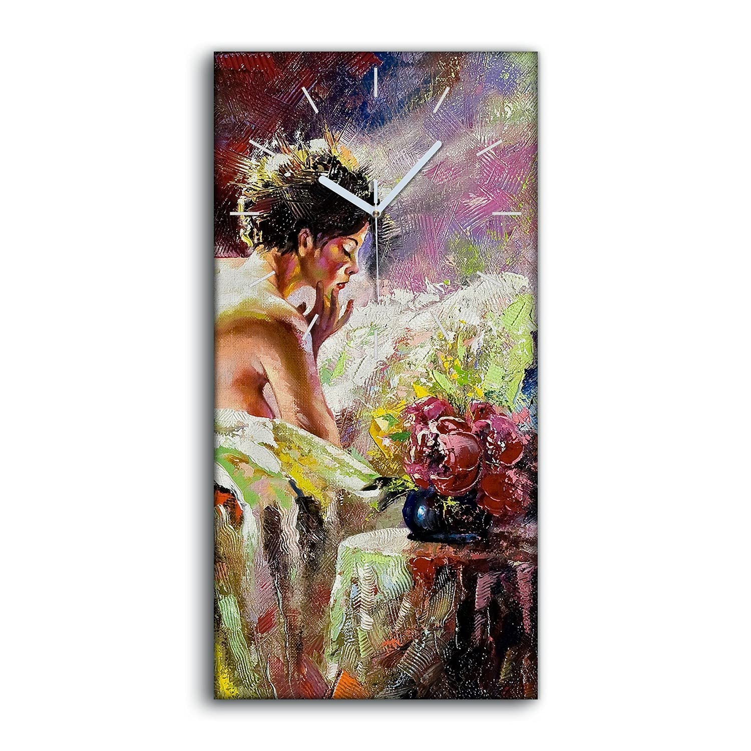 Horloge sans bruit pour dormir pour chambre a coucher avec tableau art moderne 30x60