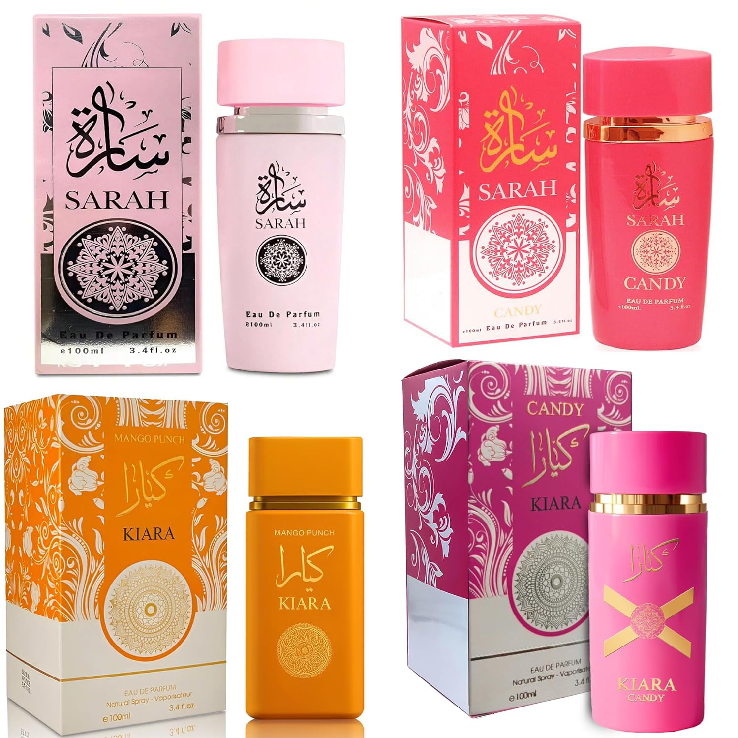 Top Sales 4 Piece Women Perfume Combo Set Eau de Parfum Natural Spary, Long Lasting Women's Fragrance Sets with Luxury Gift Box for Daily Use