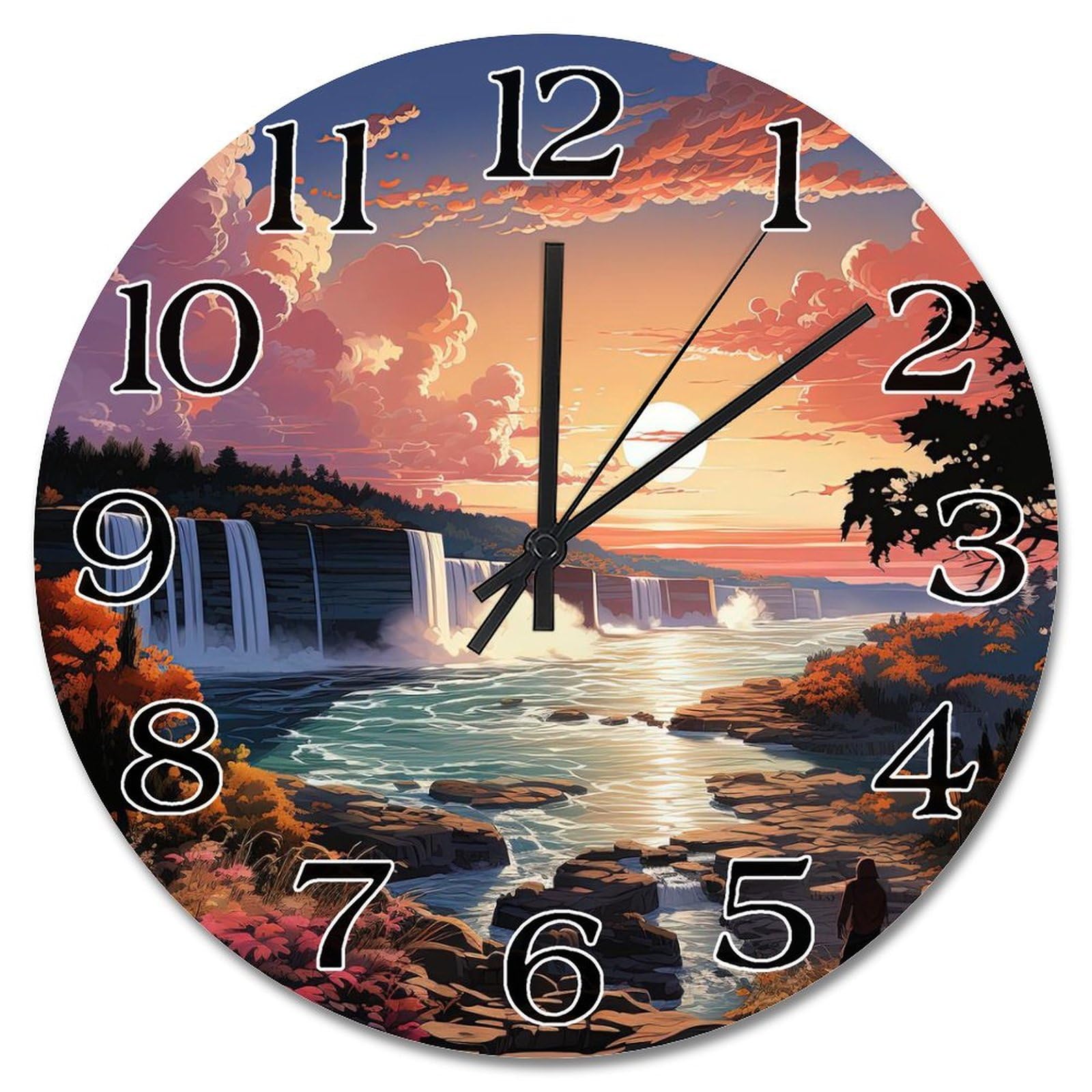 Horloge murale Niagara Falls State Park 25,4 cm pour salon et chambre