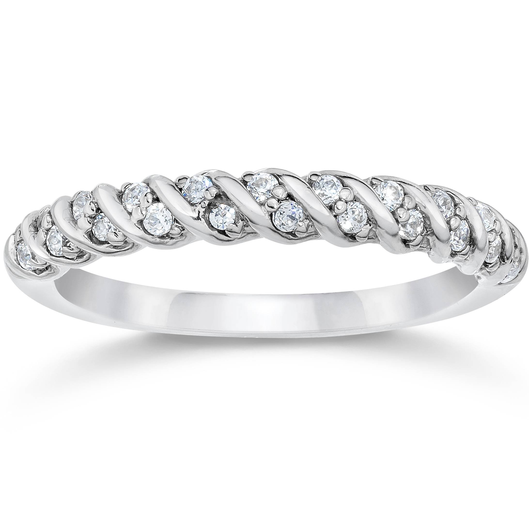 1/3CT Diamond Braided Wedding Ring 10K White Gold
