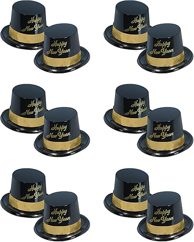 Miniatura 1 de Beistle 12 piezas Legacy Toppers, negro/dorado