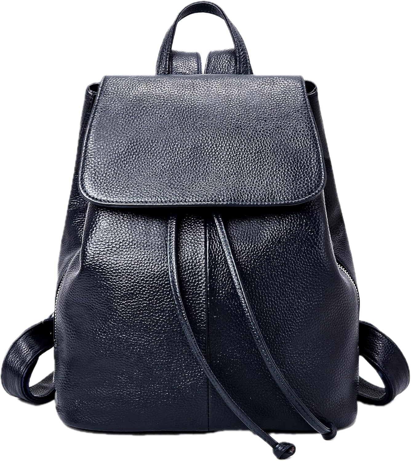 BOYATU Women’s Full-Grain Leather Backpack Purse, Minimal Structured Design, Work Commuter & City Travel, Compact Everyday Essentials (Blue)